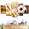 Soccer Ball And Net - Sport 5 Panel Canvas Art Wall Decor