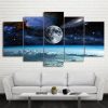Space Universe Stars Earth - Space 5 Panel Canvas Art Wall Decor