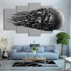 Sports Abstract Soccer Disintegration - Sport 5 Panel Canvas Art Wall Decor