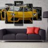 Sports Car Yellow Lamborghini - Automative 5 Panel Canvas Art Wall Decor