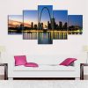 St Louis Sunset - Nature 5 Panel Canvas Art Wall Decor