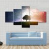 Star And Galaxies - Nature 5 Panel Canvas Art Wall Decor