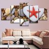 Starfish And Stone - Space 5 Panel Canvas Art Wall Decor