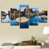 Stone Blue Sky White Cloud - Nature 5 Panel Canvas Art Wall Decor