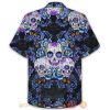 Sugar Skull Blue Hawaiian Shirt
