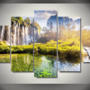 Sunny Point Falls - Nature 5 Panel Canvas Art Wall Decor