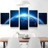 Sunrise Over Earth From Space - Space 5 Panel Canvas Art Wall Decor