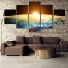 Sunrise Sunset From Space - Space 5 Panel Canvas Art Wall Decor