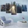 Sunrise Sunshine 02 - Nature 5 Panel Canvas Art Wall Decor