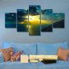 Sunset 05 - Space 5 Panel Canvas Art Wall Decor