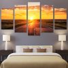 Sunset Highway - Nature 5 Panel Canvas Art Wall Decor