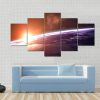 Sunset On Planet Earth - Space 5 Panel Canvas Art Wall Decor