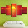 Sunset Seaview - Nature 5 Panel Canvas Art Wall Decor