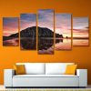 Sunset Water 3 - Nature 5 Panel Canvas Art Wall Decor