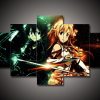 Sword Art Online - Sao - Anime 5 Panel Canvas Art Wall Decor