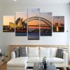 Sydney Harbor Opera House -Nature 5 Panel Canvas Art Wall Decor