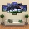 T-Rex - Animal 5 Panel Canvas Art Wall Decor