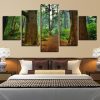 Temperate Rainforest Trail - Nature 5 Panel Canvas Art Wall Decor