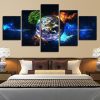 The Earth 4 Season Tree Natural - Abstract 5 Panel Canvas Art Wall Decor