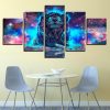 The Lion King - Abstract Animal 5 Panel Canvas Art Wall Decor