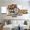 Tiger 3 - Animal 5 Panel Canvas Art Wall Decor