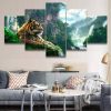 Tiger 4 - Animal 5 Panel Canvas Art Wall Decor