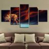 Tiger Frame - Animal 5 Panel Canvas Art Wall Decor