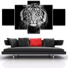Tiger Lover Gift - Animal 5 Panel Canvas Art Wall Decor