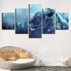 Tiger Luminous Eyes - Animal 5 Panel Canvas Art Wall Decor