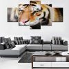 Tiger Stripes - Animal 5 Panel Canvas Art Wall Decor