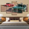 Trans Am 455 Sd Ho Green Buccaneer Red Scoop - Automative 5 Panel Canvas Art Wall Decor