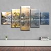 Tree Lake - Nature 5 Panel Canvas Art Wall Decor