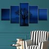 Trees Night - Nature 5 Panel Canvas Art Wall Decor