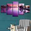 Trees Reflected - Nature 5 Panel Canvas Art Wall Decor