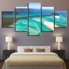 Tropical Island Paradise Flyover - Space 5 Panel Canvas Art Wall Decor