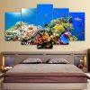 Tropical Sea Coral Reef - Nature 5 Panel Canvas Art Wall Decor