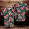 Tropical Summer Hibiscus Flower Short Sleeve Hawaiian Shirt