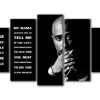 Tupac Shakur Quotes Rapper 2 - Music 5 Panel Canvas Art Wall Decor