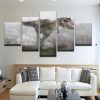 Tyrannosaurus Rex Dinosaur - Animal 5 Panel Canvas Art Wall Decor