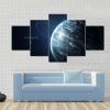 Uranus With Its Rings And Moons - Space 5 Panel Canvas Art Wall Decor