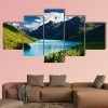 Urquoise Lake Kucherlinskoe In Altai Mountains - Nature 5 Panel Canvas Art Wall Decor