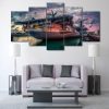Uss Midway Aircraft Carrier - Aircraft 5 Panel Canvas Art Wall Decor