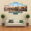 Vancouver Skyline Panorama At Sunset - Nature 5 Panel Canvas Art Wall Decor