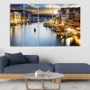 Venice Canal Building Sunset - Nature 5 Panel Canvas Art Wall Decor