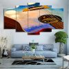 Vintage Abstract Guitar - Music 5 Panel Canvas Art Wall Decor