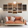 Vintage Beach Dock - Nature 5 Panel Canvas Art Wall Decor