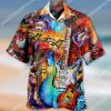 Vintage Guitar Colorful All Over Printing Hawaiian Shirt