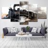 Vintage Steam Train - Automative 5 Panel Canvas Art Wall Decor