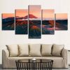 Volcano Mountain - Nature 5 Panel Canvas Art Wall Decor