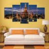 Wat Arun Temple - Nature 5 Panel Canvas Art Wall Decor